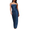Realtix Satin Silk Backless Tube Tops Maxi Dress for Women