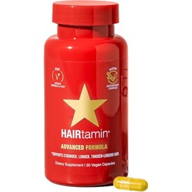 HAIRtamin Suplemento vitamínico de biotina para rápido crecimiento del cabello Sin gluten, 30 cápsulas vegetarianas Para un cabello más fuerte, más