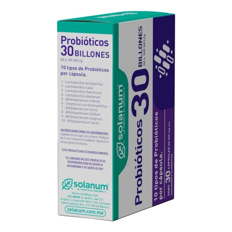 Solanum Probióticos 30 Billones 450mg 30 Cápsulas Sfn