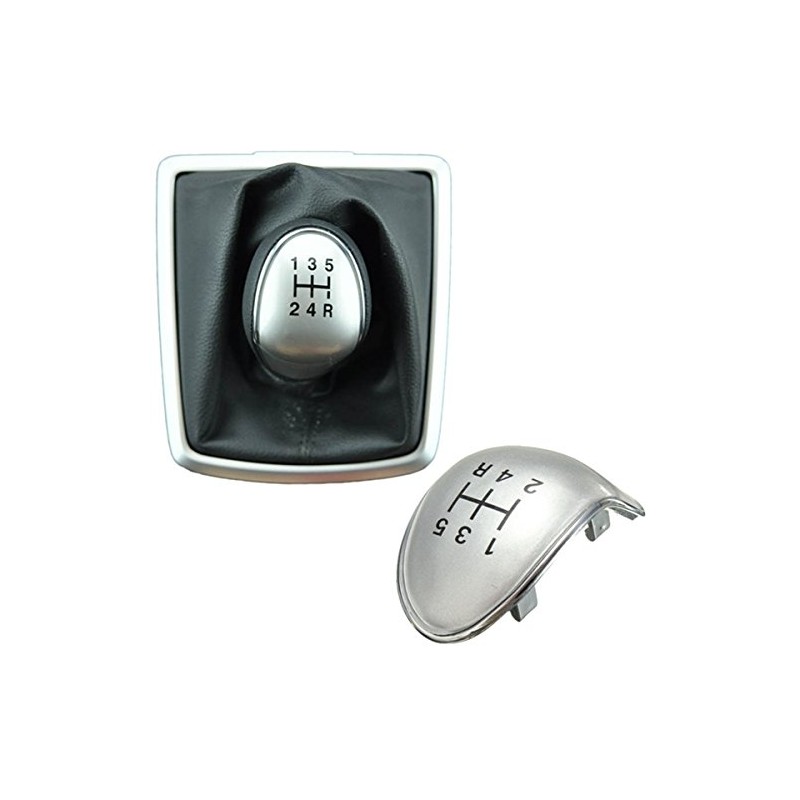 MOMOALA Replacement 5 Speed Black Chrome Gear Stick Knob Cap