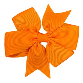 10pcs Light Orange Hair Bows Clips Slides Grips 3" inch Pinwheel Solid Vibrant Colour Girls Hairbows