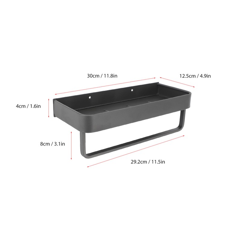 Shower Caddy Wall Mount Shelf Basket Aluminium Large Capacity Modern