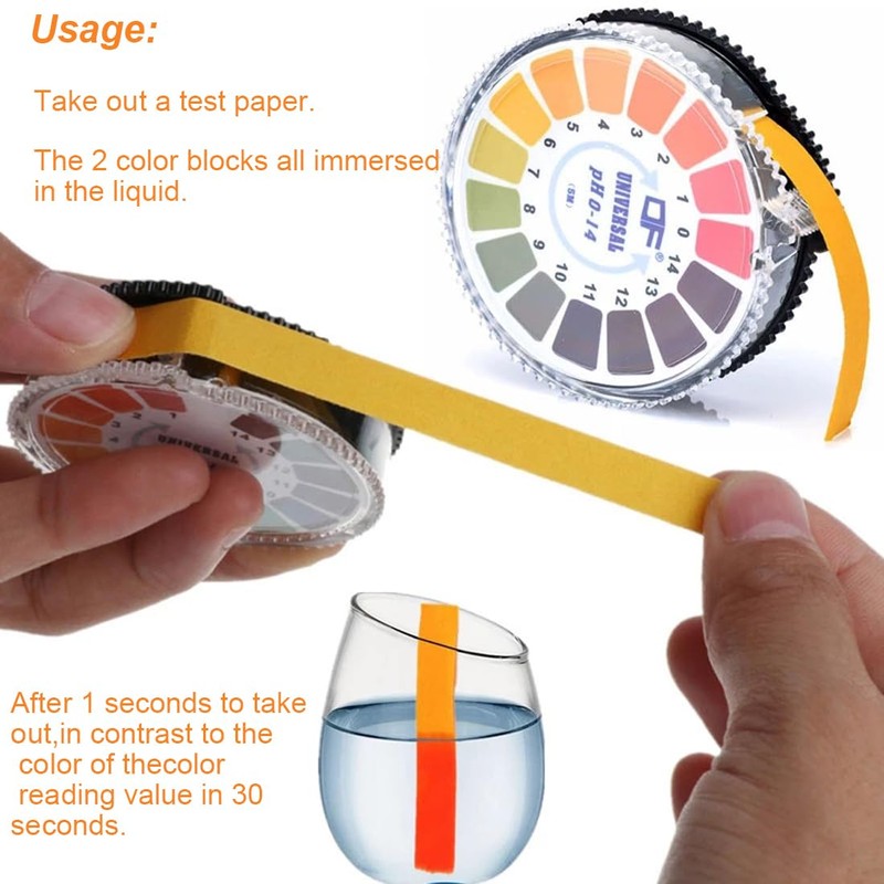 ZXUPOI 1 Roll pH Test Strips 5 m/Roll, Measuring Range