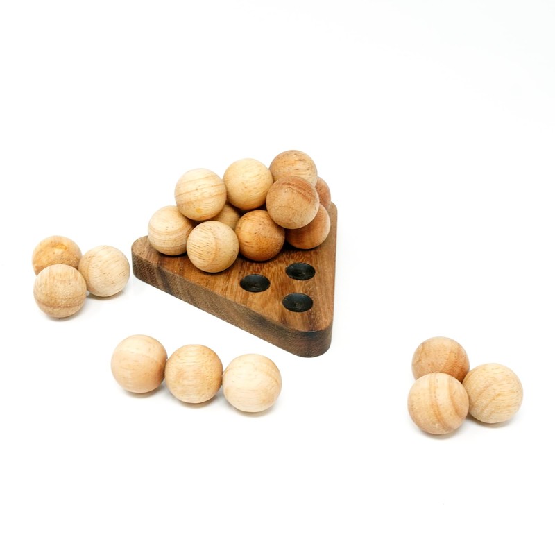Cannonball Pyramid Puzzle - Premium Wooden Brainteaser Puzzle Gift -