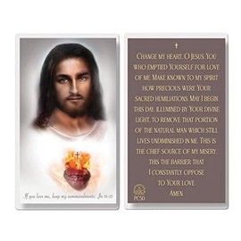 THE SAINTS COLLECTION Set of 20 Laminated Catholic Prayer Cards - Jesus Christ Scared Heart