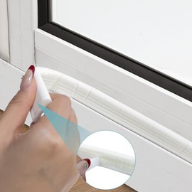 236'' White Wedge Weather Stripping Seal-Self Adhesive Insulation Strips for Doors/Windows,Soundproofing and Draft Proofing Gap Filler,Door Gap Filler Noise Blocker,Waterproof PU Foam Tape Seal Strip