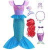 Avady - Disfraz de princesa para niñas con peluca, bolso,
