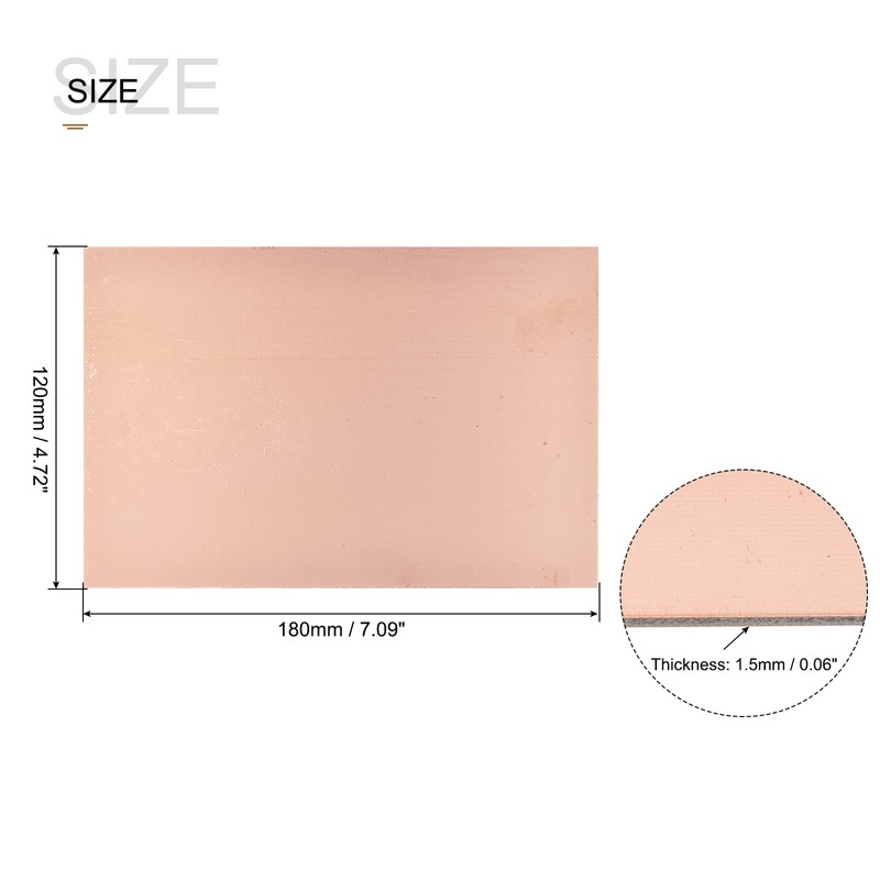 sourcing map Pack of 3 PCB Copper PCB Laminate 180