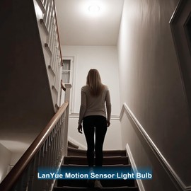 Motion Sensor Light Bulb, LED Recessed Ceiling Light, 5 in. & 6 in.Dusk to Dawn Motion Activated Security Lights, 1200 Lumens 15W 6000K Daylight Downlight, Indoor Ceiling Downlight Fixture (2 Pack)