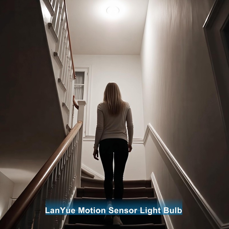 Motion Sensor Light Bulb, LED Recessed Ceiling Light, 5 in.