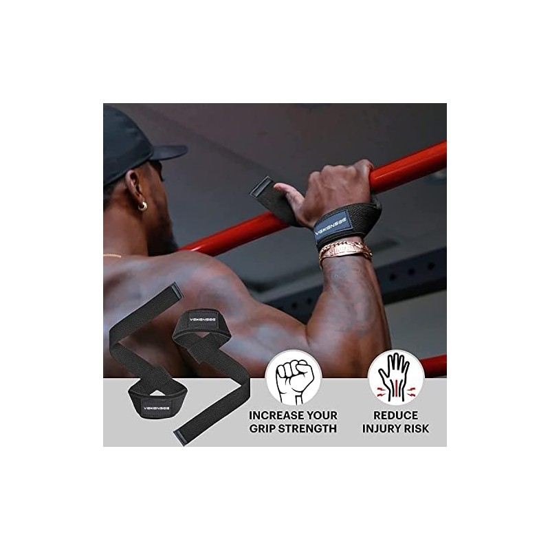 Correas Acolchonadas para Levantamiento de Pesas, VEKENSEE Straps para Gimnasio,