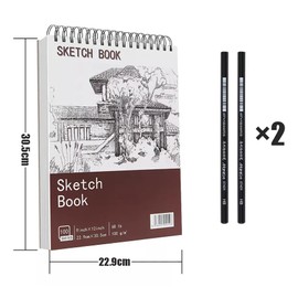 Mmaxboss Cuaderno A4+ De Boceto Y Dibujo 200 Páginas Blank Sketchbook, Cuaderno de bocetos con cubierta de polietileno Cuaderno de bocetos para dibujar de 30.5x22.9cm, bloc de dibujo, sin ácidos(Marrón)