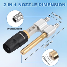 SYFLHYP 2 in 1 Downstream Soft Wash Chemical Nozzle, M5 Twist Shooter Tips Nozzles, 0-60° Adjustable Spray Pattern, for 1700-6000 PSI, 3-7 GPM Pressure Washer, with 1/4 in Quick Connector