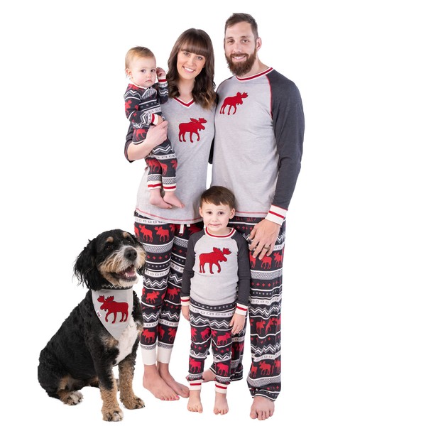 Lazy One Cabin Moose Family Matching Christmas Pajamas Set, Matching