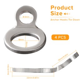 Lyeteung 4 pieces universal lashing rings, stainless steel lashing eyelets, lashing rings, assembly ring hooks, for cars, trucks, warehouse trailers, motorhomes and boats, silver