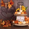 FBBEVWBK Pumpkin Decor 12pcs Artificial Velvet Fall Thanksgiving Decoration