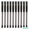 HAUSER Flix 10 x 0.7mm BLACK Smooth Ballpoint Pens Rubber