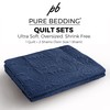 Pure Bedding Quilt Set Full/Queen Size Navy - Oversized Bedspread