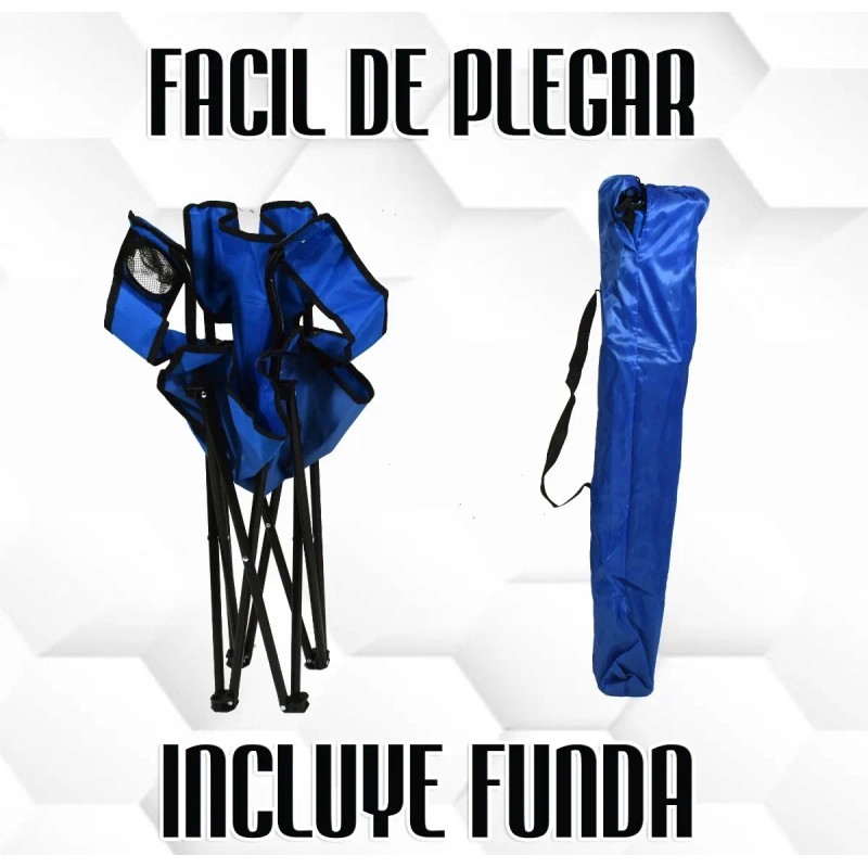 6 Silla Plegable Playa Camping Incluye Funda Y Portavaso