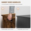 "Rustic Brown Wooden Kids & Teen Storage Bench with 2