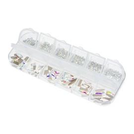 WOONEKY Nail Art Diamond Styles Mixed Glass Rhinestones DIY Nail Decals Charm Gems Dazzling Manicure Decorations