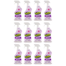 OdoBan Ready-to-Use Disinfectant and Odor Eliminator, Set of 12 Spray Bottles, 32 Ounces Each, Lavender Scent