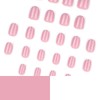 24 Pcs Pink Press On Nails Short Square,YEFIUO Summer Refreshing