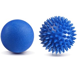 Massage Ball Set, Lacrosse & Spike Ball Physical Therapy Foot Massage Balls for Plantar Fasciitis Recovery, Tight Muscles Relax, Massage Ball for Feet, Back, Neck, Shoulder, Muscle Tension