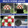 LOSFOTBO Artificial Cemetery Silk Flowers Saddle,Carnation Cemetery Headstone Flower Saddle,Memorial