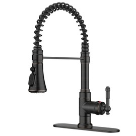 FORIOUS Antique Kitchen Faucet with Pull Down Sprayer, Oil Rubber Bronze, High Arc Single Handle Vintage Spring Sink Faucet 1 or 3 Hole for Pot Filler, Farmhouse Camper Laundry Camper