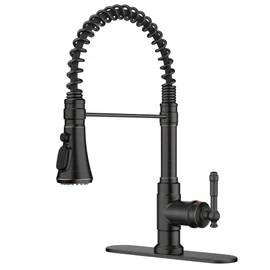 FORIOUS Antique Kitchen Faucet with Pull Down Sprayer, Oil Rubber Bronze, High Arc Single Handle Vintage Spring Sink Faucet 1 or 3 Hole for Pot Filler, Farmhouse Camper Laundry Camper