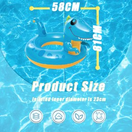 Dinosaur Inflatables Swimming Ring Rubber Rings for Kids,58cm Cute Dino Children Inflatable Swim Rings Pool Floats,Inflatable Pool Ring Toy Floaties for Boys Girls 4-8 Beach Summer Party Water Sport