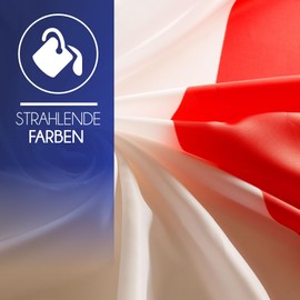 PHENO FLAGS Premium France Flag 90 x 150 cm – Extremely Weatherproof Flag with Metal Eyelets and Special Sealing Technology – Double Hemmed with Brilliant and Vibrant Colours