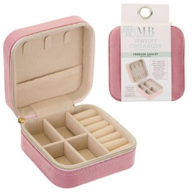 EXPRESSIONS Jewelry Organizer – Travel Compact Jewelry Case with Zipper Closure, Keeps Earrings, Necklaces, Rings & More Tangle-Free and Protected On the Go