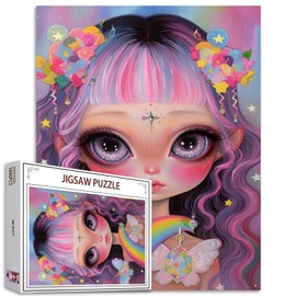 1000 Piece Rainbow Girl Jigsaw Puzzle Exquisite Cute Doll Jigsaw Puzzles for Adults Fashionable Sophisticated Home Decoration Family Puzzle Perfect for Game Nights Ideal Gift Choice 20 x 27 Inch