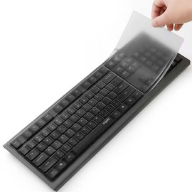 Universal Clear Desktop Computer Keyboard Protection Skin Protector Cover for PC 104/107 Keys Standard Keyboard,Ultra Thin Desktop PC Silicone Waterproof Dustproof Keyboard Cover (Type-A)