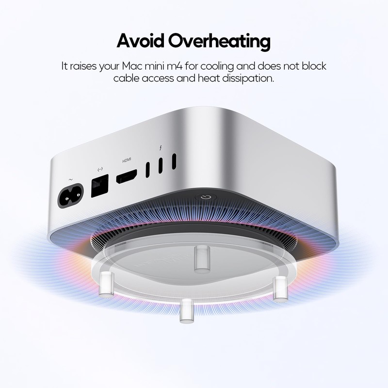 PULWTOP Clear Acrylic Desk Stand for Mac Mini M4/M4 Pro