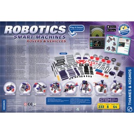 Thames & Kosmos | Robotics Smart Machines: Rovers & Vehicles | Kids 8+ | STEM Kit builds 8 Robots | Color Manual to help with assembly | Requires tablet or smartphone