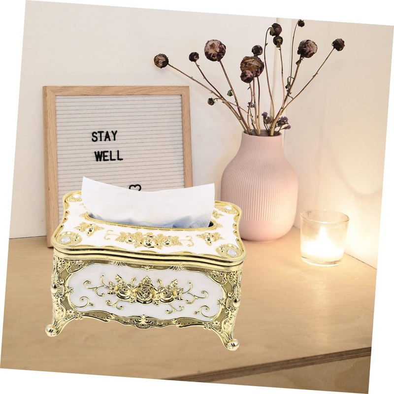 LABRIMP Elegant European Style Tissue Holder Trimmed Fashion Tissue Box