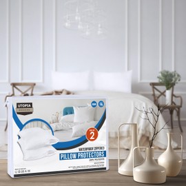 Utopia Bedding Waterproof Pillow Case 65 x 65 cm – Pack of 2 – Pillow Protectors with Zip