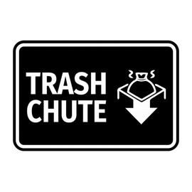 Classic Framed Trash Chute Sign (Black) - Small