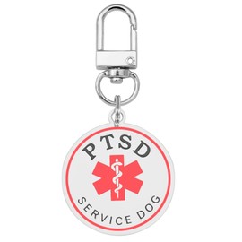 PTSD Service Dog Tag Easily Attach to Dog Collar, Harness, Vest (Small-0.98inch)