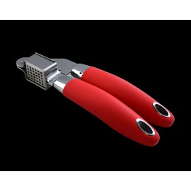 Dependable Premium Quality Modern Garlic Press  Anti-Slip Ergonomic Handle Stainless Steel - Red