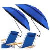 2 Pack 48.6" Double Canopy Beach Umbrella with Clamp, UPF50+