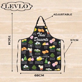 Thai Desserts Asia Cuisine Lover Kitchen Apron Mom Dad BFF Thailand Tea Food Cooking New Home Merch (Thai Desserts Asia)