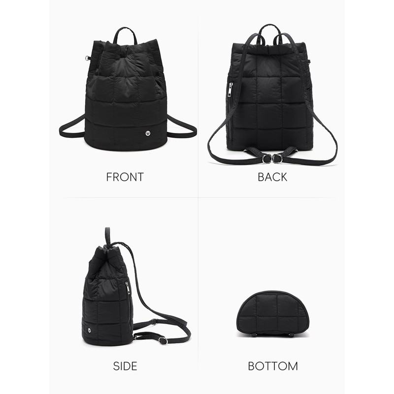 WESTBRONCO Small Backpack for Women Puffer Quilted Casual Daypack Backpacks,