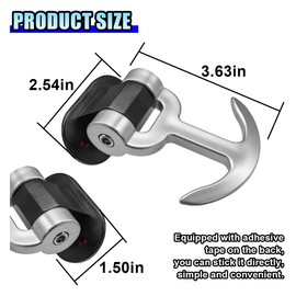 Car Tow Hook Kit, ABS Vehicle Bumper Trailer Sticker, Track Racing Style Hitch Hook Only for Decoration, Universal Auto Exterior Accessories for Sedan, Truck, SUV (Silver)