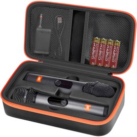 Mocamoro Wireless Microphone Carrying Case for JBL Wireless Dual Mic Hard EVA Carrying Case, Black, Simple