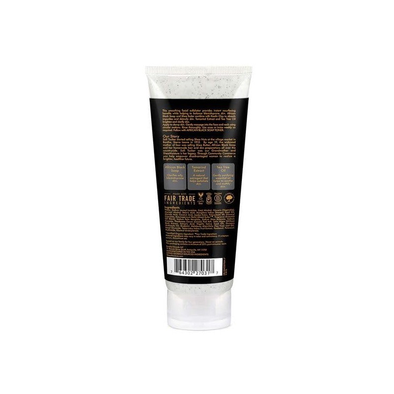 Shea Moisture African Black Soap Problem Facial Wash And Scrub,