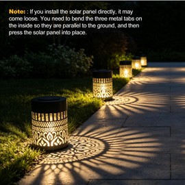Veeydrut Solar Mandala Wall Lights, Waterproof Metal Outdoor Fence Decor Lights, Solar Landscape Lighting for Garden, Yard, Deck, Stairs, Patio and Backyard (2 Packs, Mandala)
